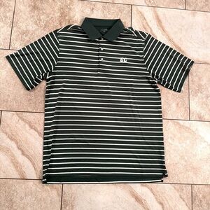 PING Golf Polo shirt Vintage Quality LG 100% Polyester Green and White Quality